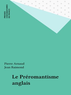 cover image of Le Préromantisme anglais
